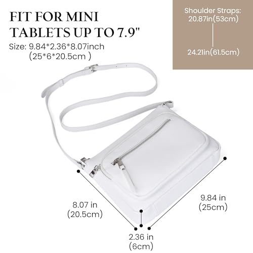 befen Anti Theft Genuine Leather Crossbody Bags for Women Handbags and Shoulder Basg with Built in Wallet RFID Leather Purse - color: White
