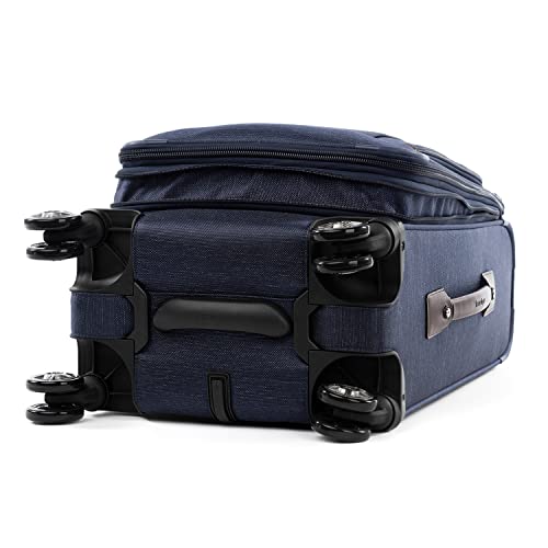 Travelpro Platinum Elite Softside Expandable Carry on Luggage, 8 Wheel Spinner Suitcase, USB Port, Suiter, Men and Women, True Navy Blue, Carry On 21-Inch - color: True Navy Blue, size: Carry-On 21-Inch