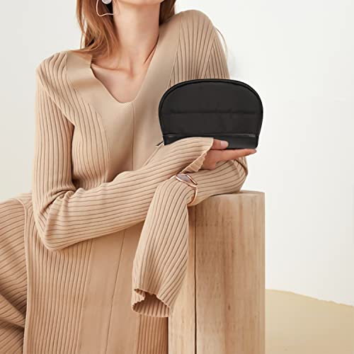 Ethereal Small Makeup bag for Purse, Cute Cosmetic Bag Portable Mini Makeup Pouch for Women Black - color: 03-mini black