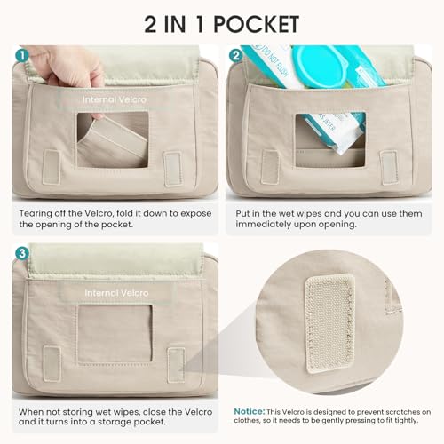 G4Free Small Diaper Bag for Baby Girl and Boy, Mini Sling Diaper Bag Fanny Pack with Portable Changing Pad - color: Beige
