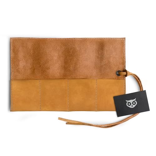Hide & Drink, Leather Watch Roll Organizer Handmade from Full Grain Leather, Holds Up to 4 Watches, Easy Carry On Watchlover Storage (Old Tobacco) - color: Old Tobacco
