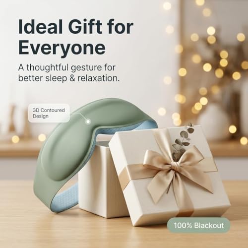 3D Contoured Weighted Sleep Mask: Full Coverage Eye Mask for Night Shift Workers, Blackout Eye Cover Design - Soft Memory Foam, Daytime Nap Gadget After Late Hours, Bedroom and Night Use - color: Full-coverage Green
