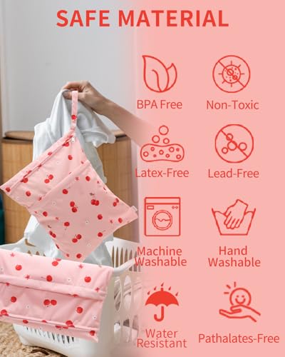 babygoal Wet Dry Bags 3 Pack, Waterproof Travel Bags for Swimsuits, Beach, Pool, Gym,Food Storage and Wet Clothes(Cherry,Flamingo,Polka Dot),3LN42-B - color: Girl color 42