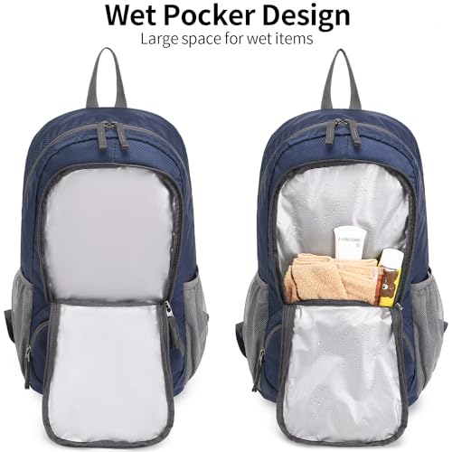 FENGDONG 35L Lightweight Foldable Waterproof Packable Travel Small Hiking Backpack Daypack for men women - color: A5-royal Blue