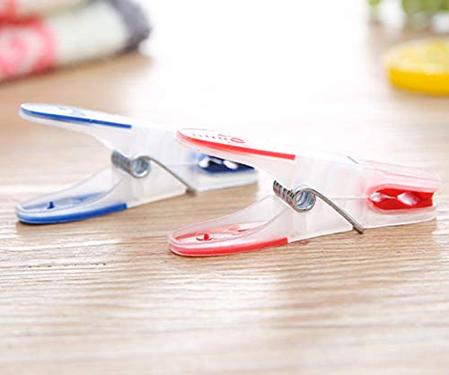 Strong Non-Slip Wide Open Plastic Clothes Clips for Drying Clothing Clamps Sturdy Travel Clothespins 24 Pack - color: 24pcs (2.75inch) Clear Plastic Clothespins