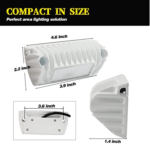 Chelhead RV Porch Light White Aluminum Base 12V DC RV Exterior Led Lighting Outside Lights Compatible with RV Camper Trailers Porches Towing 5th Wheels Utility Vehicles Boat - color: White Light-White Housing