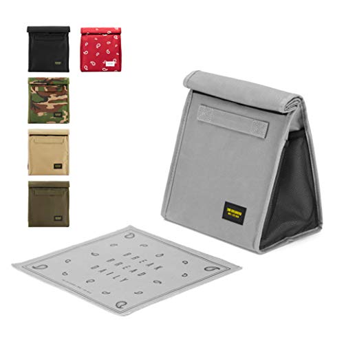 2nd Childhood Rolltop Lunch Bag for Work or School – Compact, Foldable & Low Profile Design – Insulated Reusable Bag with Handle – Slim, Durable & Stylish - 3.5L (Grey) - color: Gray