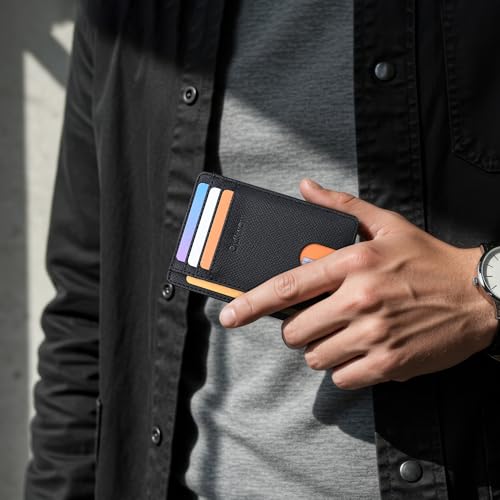 Buffway Slim Minimalist Front Pocket RFID Blocking Leather Wallets for Men and Women - Galaxy Black - color: Galaxy Black