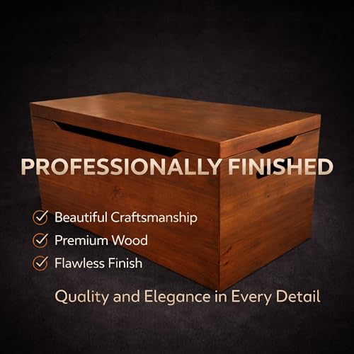 Hope Chest, Wooden Keepsake Box, Memory Storage Trunk, Solid Wood Heirloom Chest, Fully Assembled, Walnut - 30” - color: Keepsake Chest - Walnut