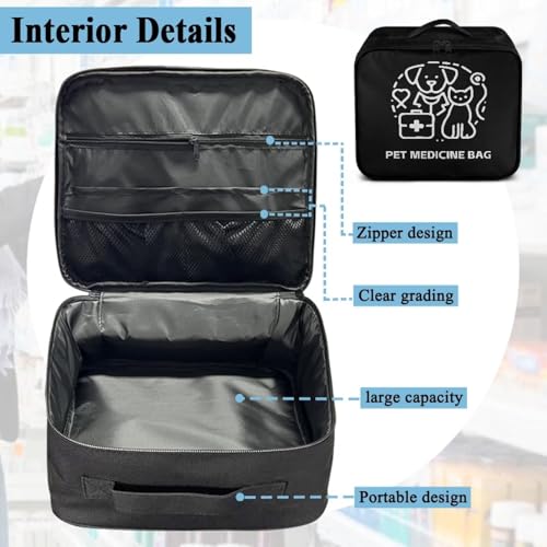 First Aid Kit Bag Pet Paw Cute Dog Print Empty Medic Bag for Pet Friendly Households and Outdoor Adventures Featuring Wear Resistant Material Breathable Construction Easy Access - color: Cute Dog