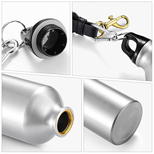 CHENGU Aluminum Water Bottle 20 oz Reusable Bottles Lightweight Leak Proof Aluminum Sports Travel Bottles with Twist Cap Buckle for Gym, Hiking, Cycling, Camping, Fishing - color: Silver
