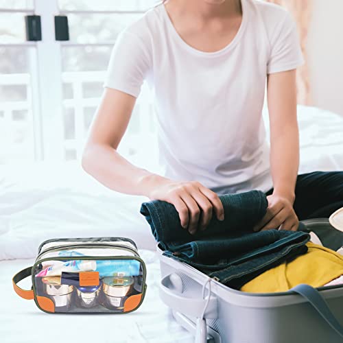 Lermende Toiletry Bag, Clear Shaving Dopp Kit for Men Travel Toiletry Bag with Hand Strap Unisex Bathroom Toiletries Organiser - color: Green