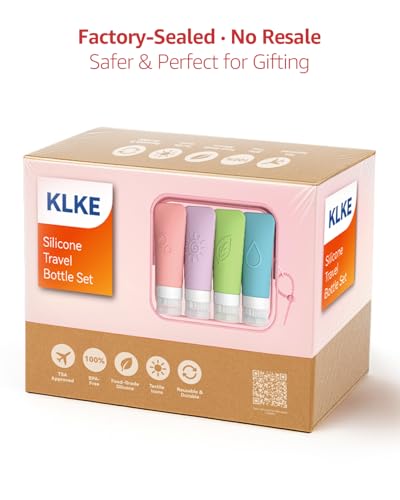 23-Piece All-in-One Silicone Travel Bottles Set – TSA Approved Leakproof Toiletry Kit with Double Bags, Flat Easy-Squeeze Bottles with Tactile Icons, Cream Jars, Pump & Spray, Cleaning Brush - color: 23B-Pink, size: 23