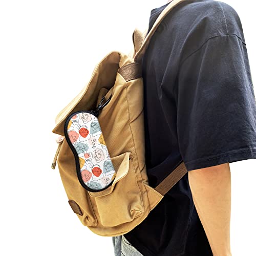 Sunglasses Soft Case with Carabiner Ultra Light Neoprene Zipper Glasses Case - color: Artistic Face