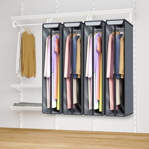 Univivi Garment Bags for Hanging Clothes 50", Hanging Garment Bags for Closet Storage with Large Clear Window, Garment Storage Bags for Suits, Coats, Dresses, 1 Pack - size: 50"-1PCS