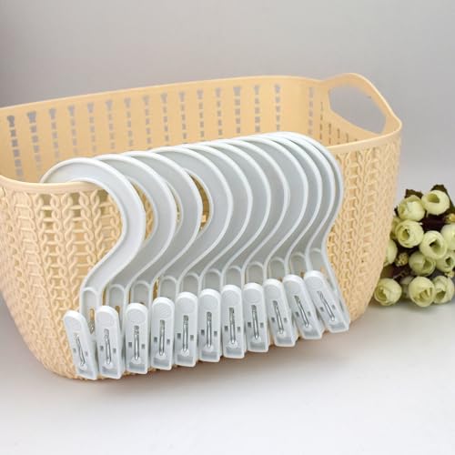 Laundry Hooks Boot Hangers Plastic Clothes Pins Hanger Clips for Bathroom Travel Portable White (24Pcs) - color: White 24pcs