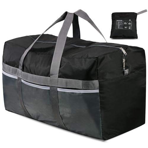 REDCAMP Foldable Travel Bag, Large Sports Bag, 75L/96L/100L, Lightweight Waterproof Tote Bag - color: 96L Black