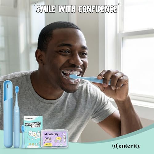 Braces Care Essentials with Sonic Toothbrush, Orthodontic Wax and Floss Picks for Daily Braces Cleaning and Comfort for Kids, Teens and Adults