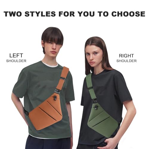 Anti Theft Travel Bag, One Shoulder Large Capacity Cross-body Bag Chest Fashion Lightweight Sling Bags for Travel Sports - color: Green, style: Right Shoulder