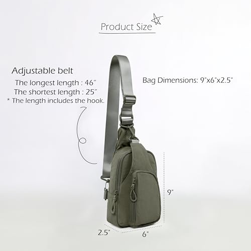 ODODOS Sling Bag with Adjustable Straps Crossbody Chest Bag Lightweight Backpack for Casual Traveling Hiking - color: Tarmac