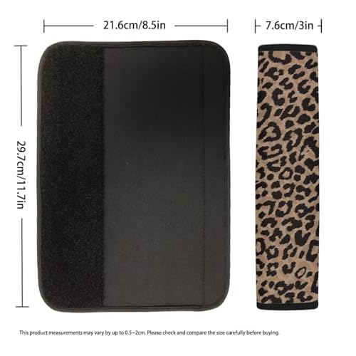 Brown Leopard Print Car Seat Belt Cover Easy to Install 2 Pack Safety Belt Cover Anti-Slip Shoulder Strap Protects Universal Auto Seat Straps for Vehicle, Truck, SUV - color: Brown Leopard Print