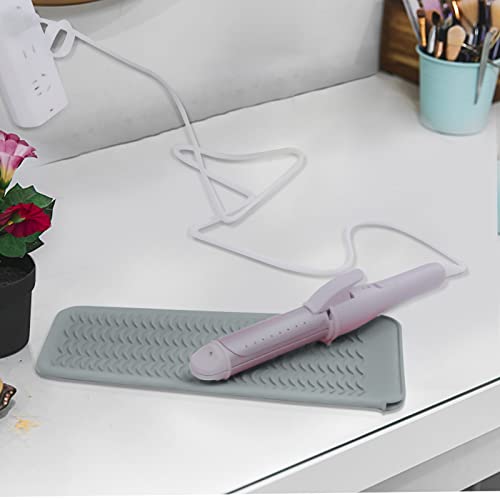 2PCS Silicone Heat Resistant Mat Pouch for Hair Straightener, Curling Iron, Flat Iron and Hot Hair Tools Grey 2 Pack - color: Grey, size: 2 Pack