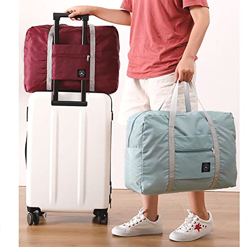 INVODA Travel Bag 24 Packes Carry on Luggage Foldable Duffel Bag Sports Gym Bag Weekender Overnight Bag Water Resistant Nylon Travel Duffel for Men Women (Green 24PCS) - color: Green 24