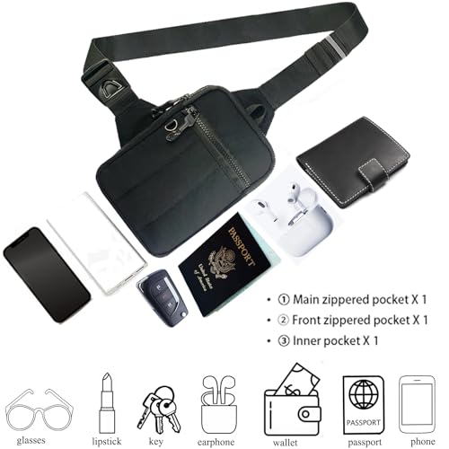 Small Sling Bag for Men Women Crossbody Chest Bag Anti Theft Over Shoulder Cross Body Purse for Travel Casual Sport Daily