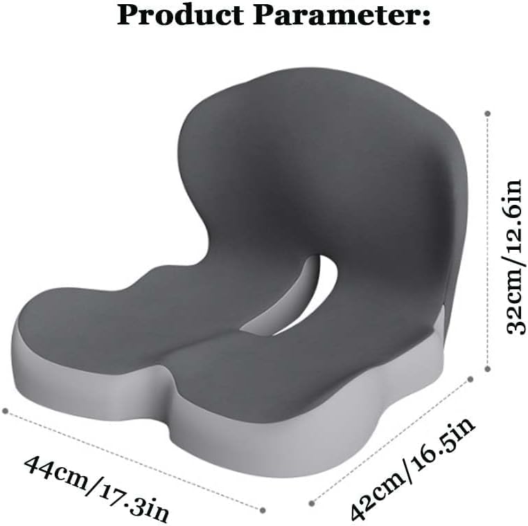 Orthopedic Cushion,Ergonomic Memory Foam L-Shaped Integrated Seat Cushions with Adjustable Strap,Ultra Breathable Non-Slip Design for Office Chair,Car,Wheelchair (Black) - color: Black
