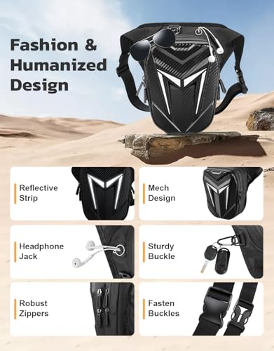 Thigh Bag with Leg Strap, Drop Leg Bag for Women Men, Water-Resistant Motorcycle Leg Bag, Sturdy EVA Drop Leg Pouch, Expandable Storage Equipment Bag for Boxing Cycling Hiking Climbing Fishing