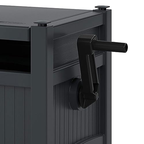 Suncast Garden Hose Hideaway Storage Reel Box, Cyberspace Grey – Resin Outdoor Container, Holds up to 100 Feet of 5/8 Inch Standard Vinyl Water Line – No Assembly Required - size: 100' (Cyberspace)