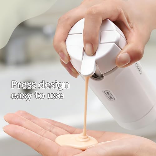 4 in 1 Travel Dispenser Bottle, 30ML*4 Refillable Pack Squeeze Bottles, Portable Leak Proof Travel Toiletry Containers for Toiletries/Shampoo/Conditioner/Shower Gel (White) - color: White