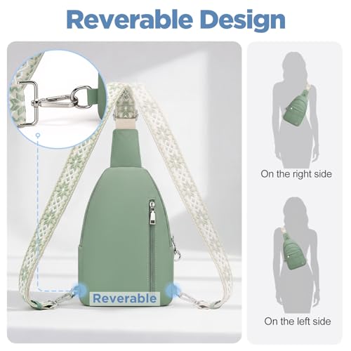 Anti Theft Sling Bag for Men & Women, Lightweight Puffer RFID Crossbody Bag for Travel, Commuting & City Walking, Hands-Free Everyday Essentials Bag Green - color: Green
