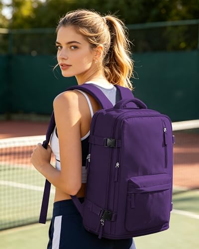 VGCUB Carry on Travel Backpack for Women Men Large Laptop Gym Work Frontier Airlines Personal Item Bag Business Airport Lightweight Backpack Flight Approved Mochilas de Viaje, Dark Purple - color: Dark Purple, style: Large