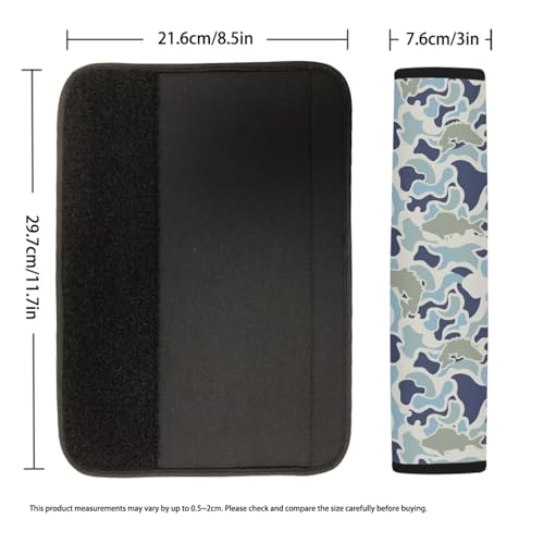 2pcs Car Seat Belt Cover Pads Soft Anti-Slip Blue Fish Camo Shoulder Strap Protects Universal Fit for All Cars and Backpack for a More, Easy to Install - color: Blue Fish Camo