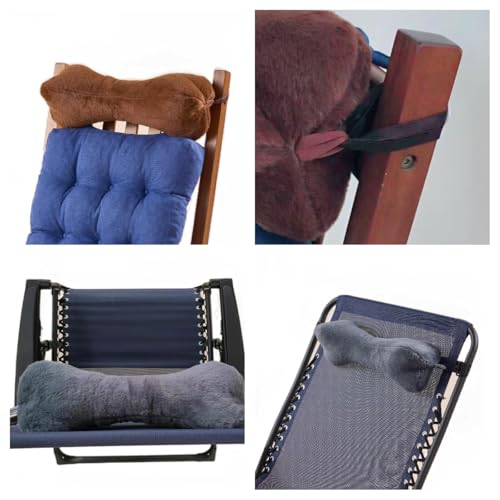 Head Recliner Pillow Adjustable Cotton Headrest Pillows for Recliner Chairs, Pain Relief Neck Support Pillow for Travel Home Sofa Armchair with Zipper Cover (Cream) - color: Cream