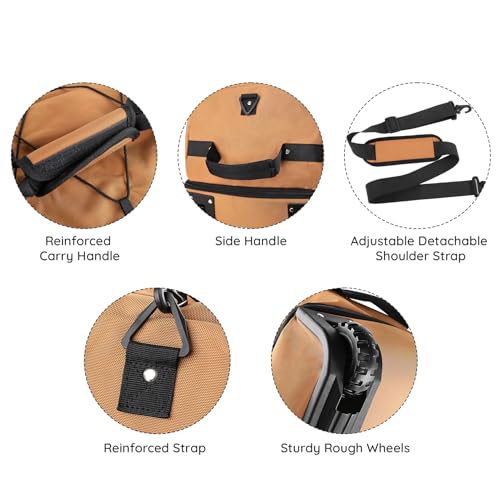 Bagenerous 110L/140L Expandable Soft-Sided Foldable Duffle Bag with 2 Rubber Wheels,Packable 32” Rolling Carry-On with Multi-Pockets & Compartments,Coffee - color: Coffee