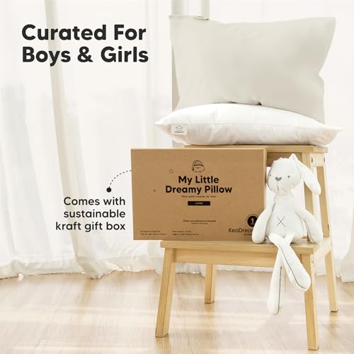 KeaBabies Organic Toddler Pillow with Pillowcase, Jumbo 14X20 - Soft Cotton Toddler Pillows for Sleeping - Machine Washable - Perfect for Travel, Toddler Bed Set (Clay) - color: Clay