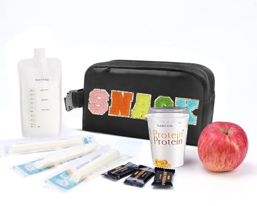 Freezable Lunch Bag,Freezable Snack Bag,Mini Cooler Bag for Travel/Work/School,Small Insulated Bag,Small Cooler Lunch Box with Ice Packs,Insulated Snack Bag,Freezable Snack Box with Handle Buckle - color: Black-snack