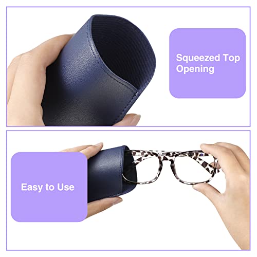 CREPUSCOLO 6 Pack Soft Glasses Cases, Leather Eyeglass Cases Travel Glasses Case for Women, Men, Kids