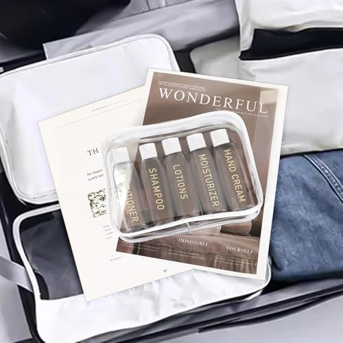 Travel Shampoo Bottles 5 pcs 3.4oz TSA Approved Travel Bottles for Toiletries Travel Size Bottles Leak Proof Empty Lotion Containers with Flip Cap Small Plastic Squeeze Bottlesp-Clear - color: Clear