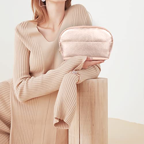Ethereal Large Cosmetic Bag, Rose Gold Travel Makeup Bag Waterproof Makeup Organizer Bag Portable Makeup Bag Purse Small Toiletry Bag for Women - color: 11-rose gold