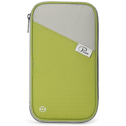 VanFn RFID Travel Passport Wallet, Family Passport Holder, Trip Document Organizer P.Travel Series - color: Green
