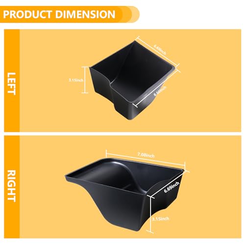 RBR Wheel Well Storage Bin Trunk Organizer Box Compatible with 2024 2025 Jeep Wrangler JL Unlimited 2/4 Door 4XE Interior Accessories Rear Cargo Right Left Tray 2 Pack Black