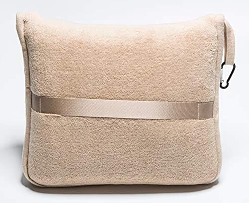 BlueHills Premium Soft Tall Travel Blanket Pillow for Airplane Traveling Essentials Long Flight Trip Throw in Bag case with Backpack Clip Compact Large Plane Accessories Beige T053 - color: Beige-long-t053