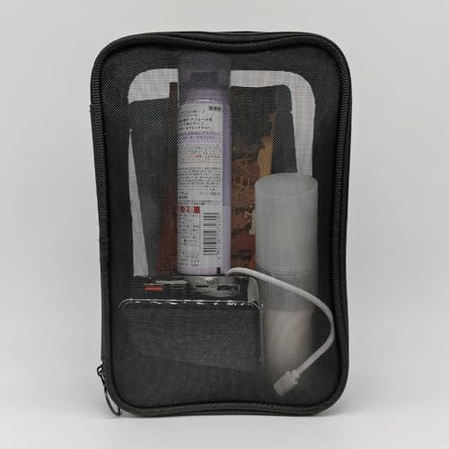Mesh Makeup Bag, Breathable Mesh Zipper Toiletry Bag, See Through Makeup Bag Organizer, Black Travel Bag (Large) - color: Black Mesh, size: Large