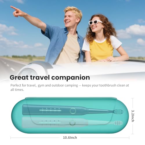 Silicone Electric Toothbrush Travel Case, Manual Toothbrush Travel Cover for Men and Women,Toothbrush Holder for Travel,Gym and More, Fits Most Manual and Electric Toothbrushes - Mint Green - color: Mint Green