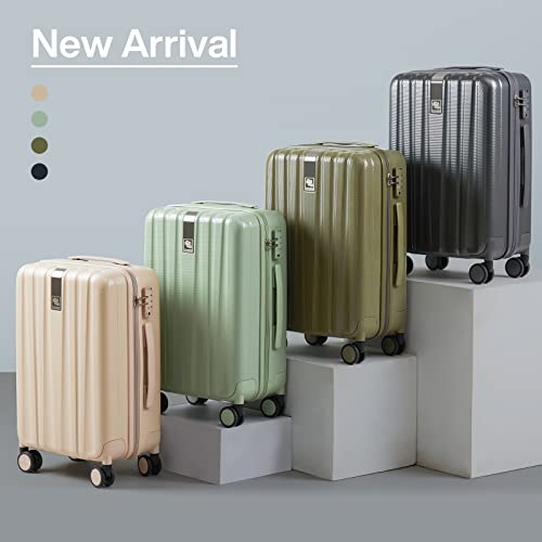 Hanke Luggage Sets 2 piece Carry On Luggage with Wheels PC Hard Shell Suitcases Lightweight Checked Travel Luggage Large Travel Suitcase Woman Men 20/29 Inch(Bamboo Green) - color: Bamboo Green, size: 2 Piece Set(20/29)