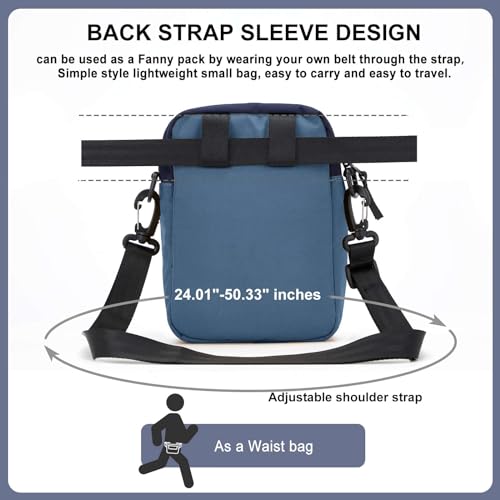 SEAFEW Mini Crossbody Bag Shoulder Bag for Men, Small Messenger Satchel Bag for Women - color: Blue - Large