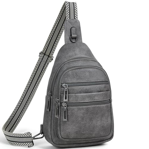 Leresas Sling Bag for Women Crossbody Bags Sling Purse Cross Body Backpack Vegan Leather Over Shoulder Bag Travel Handbag Gifts Dark Grey - color: Drak Grey
